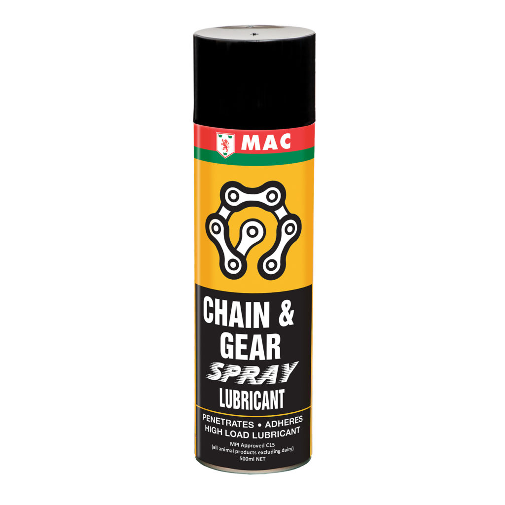 MAC Chain & Gear Lubricant aerosol can for heavy-duty industrial chain lubrication