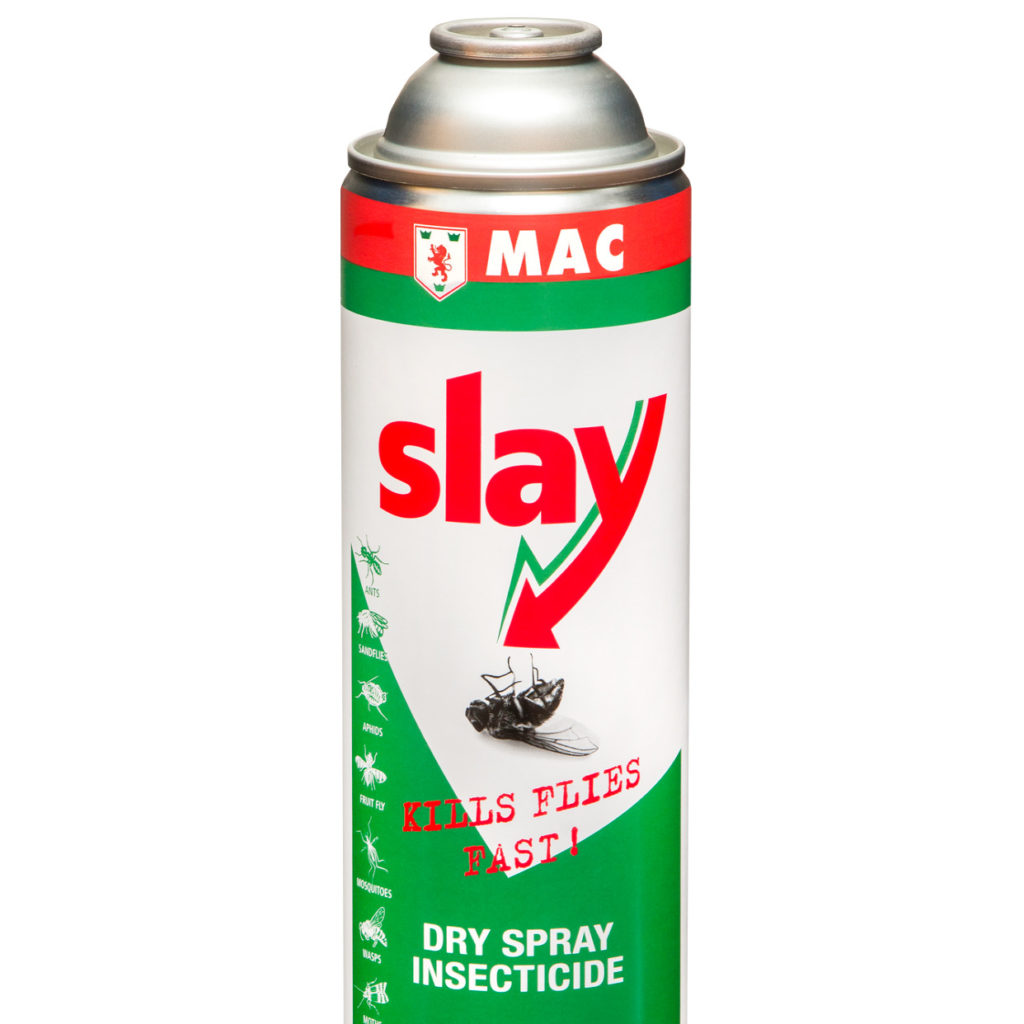 MAC Slay Professional Dry Insecticide 250ml aerosol can for pest control in commercial settings