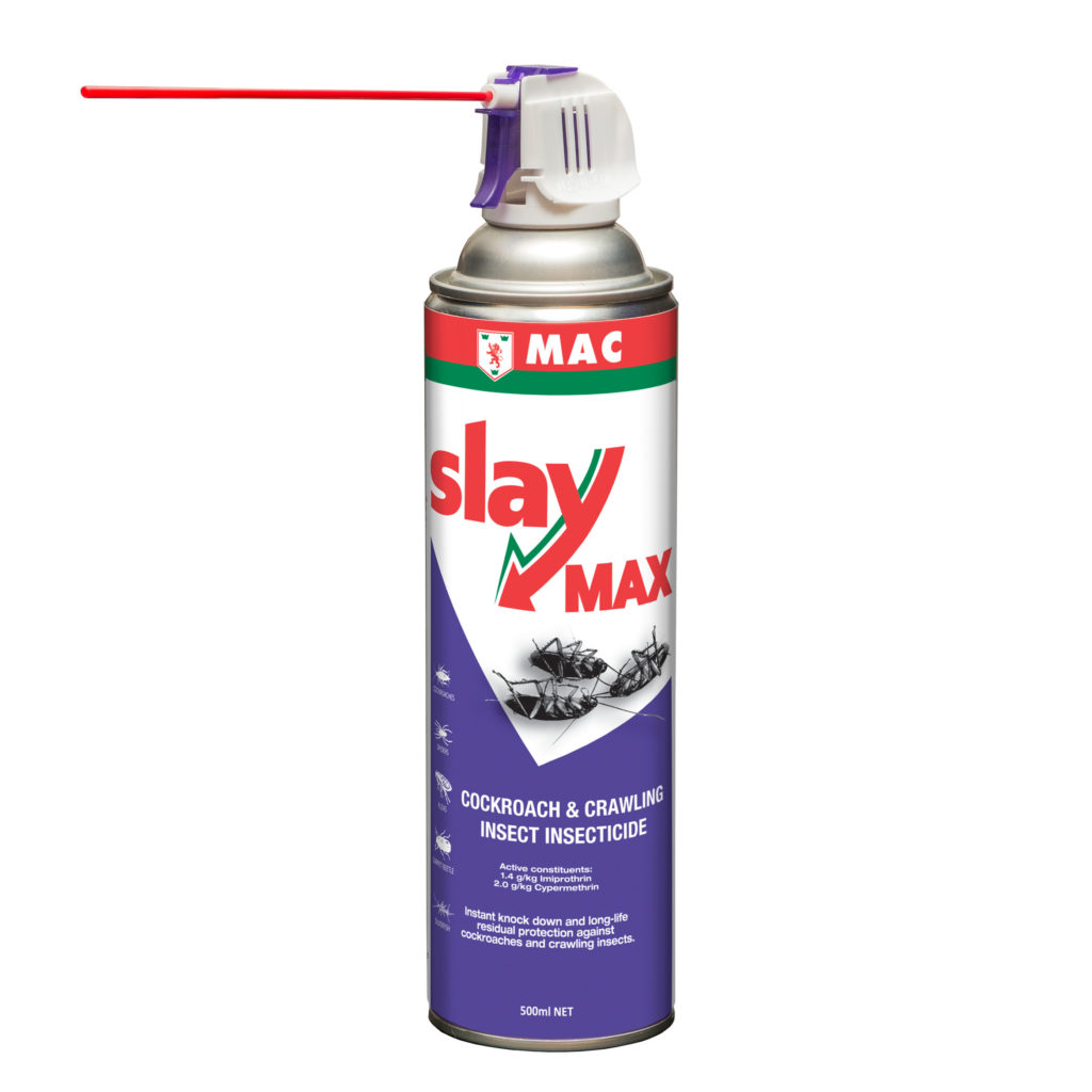 MAC Slay Max Cockroach and Crawling Insect Insecticide 500ml spray bottle with trigger and extension nozzle