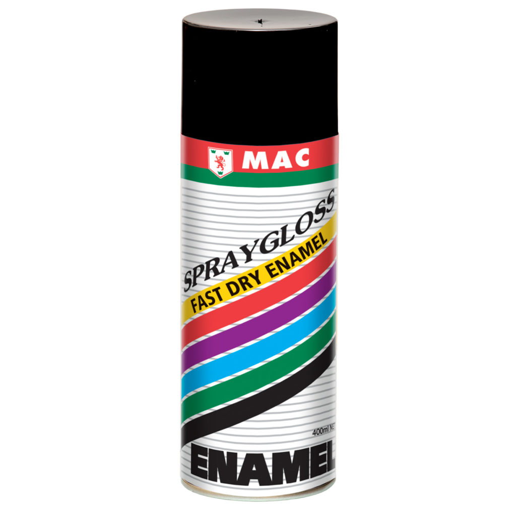 Applying MAC SprayGloss Enamel Paint to metal equipment for a professional gloss finish