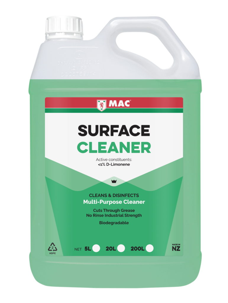 MAC Surface Cleaner 5L antibacterial cleaner commercial refill bottle, New Zealand