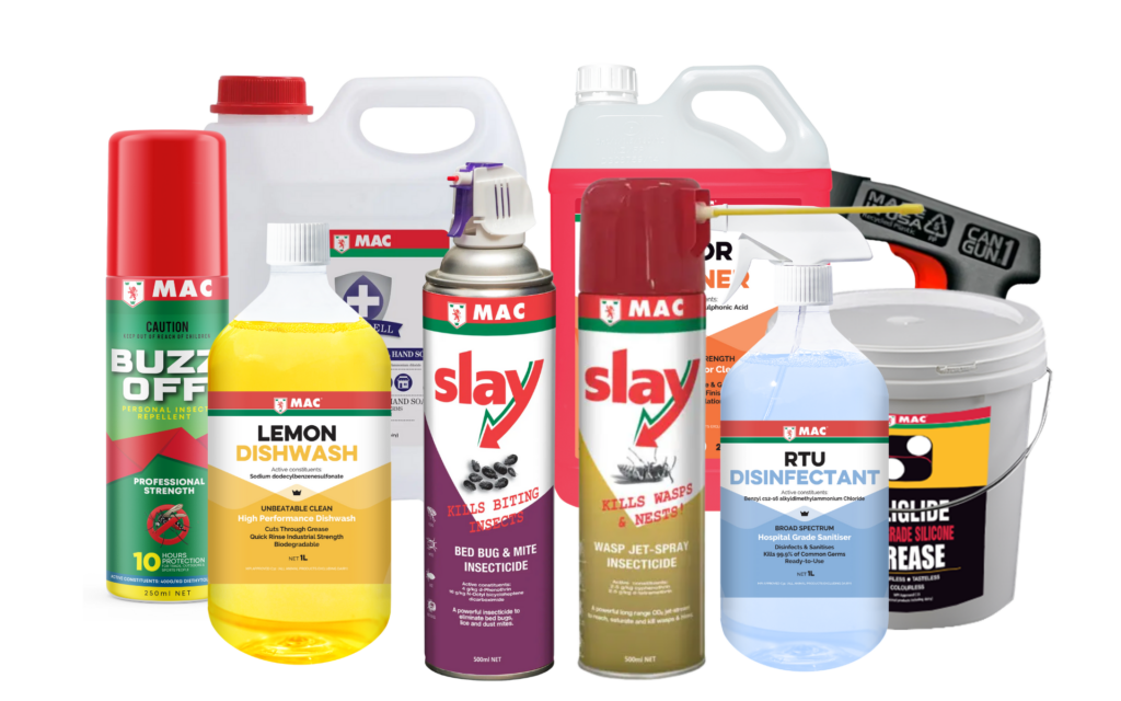 Industrial Chemical Supplier NZ – MAC insecticides, sanitisers, lubricants and cleaning products