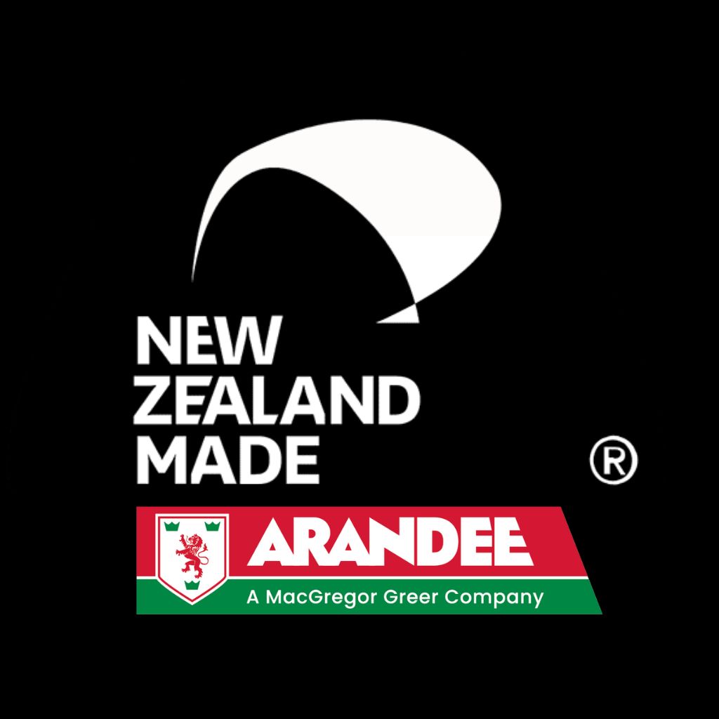 New Zealand Made certification logo representing trusted MPI approved chemical solutions by Arandee NZ.